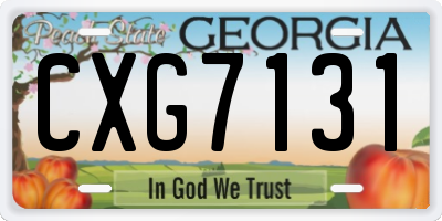 GA license plate CXG7131