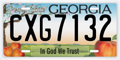 GA license plate CXG7132