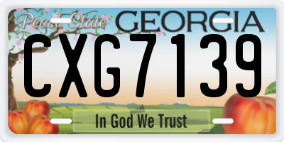 GA license plate CXG7139