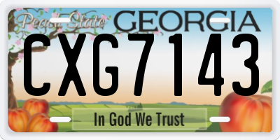 GA license plate CXG7143
