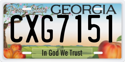GA license plate CXG7151