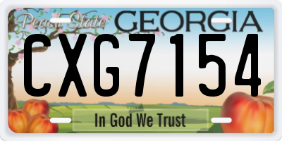 GA license plate CXG7154