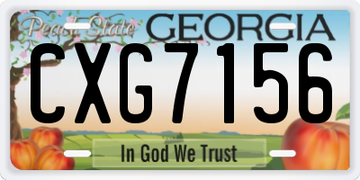 GA license plate CXG7156