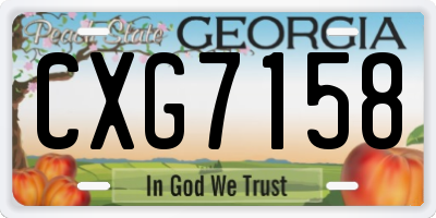 GA license plate CXG7158