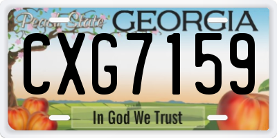 GA license plate CXG7159
