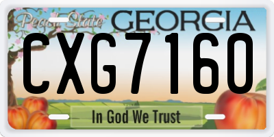GA license plate CXG7160