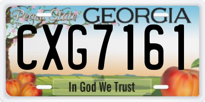 GA license plate CXG7161