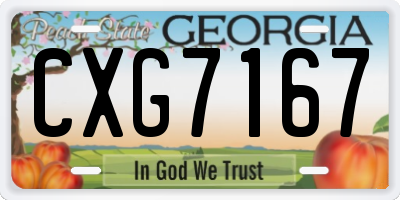 GA license plate CXG7167