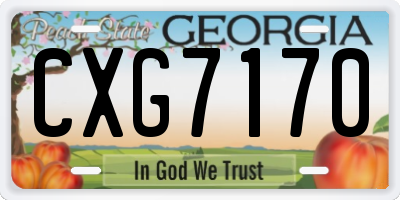 GA license plate CXG7170