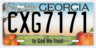 GA license plate CXG7171