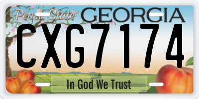 GA license plate CXG7174