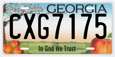 GA license plate CXG7175