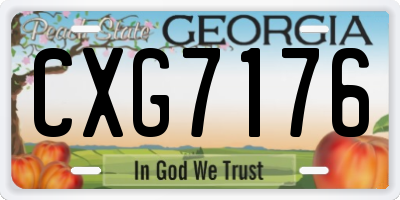 GA license plate CXG7176