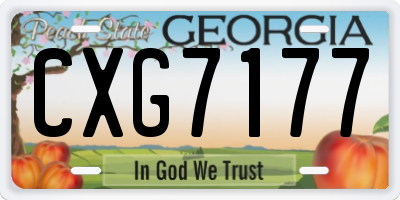 GA license plate CXG7177