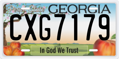 GA license plate CXG7179