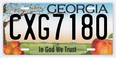 GA license plate CXG7180