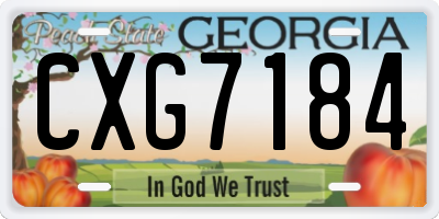 GA license plate CXG7184