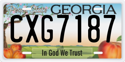 GA license plate CXG7187