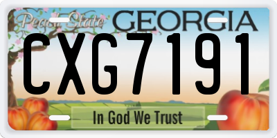 GA license plate CXG7191