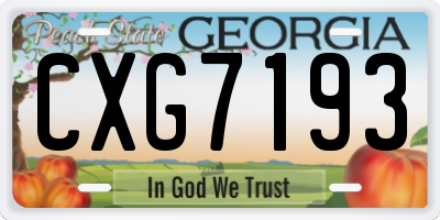 GA license plate CXG7193