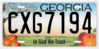 GA license plate CXG7194