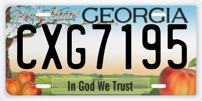 GA license plate CXG7195