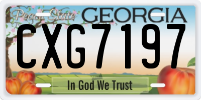 GA license plate CXG7197