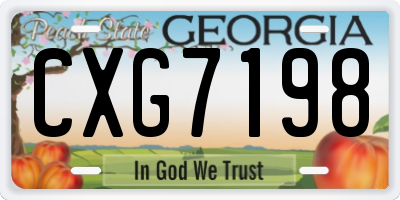 GA license plate CXG7198