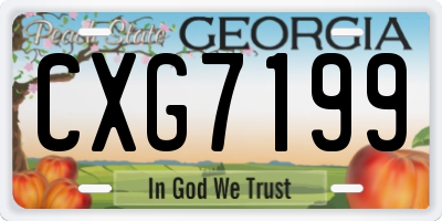 GA license plate CXG7199