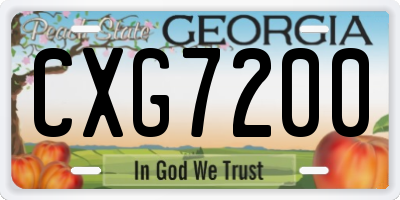 GA license plate CXG7200