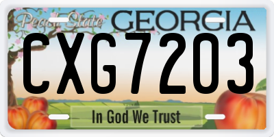GA license plate CXG7203
