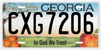 GA license plate CXG7206