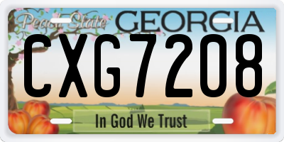 GA license plate CXG7208