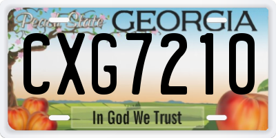 GA license plate CXG7210