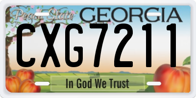 GA license plate CXG7211