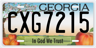 GA license plate CXG7215
