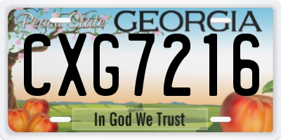 GA license plate CXG7216