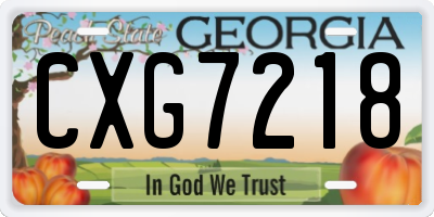 GA license plate CXG7218