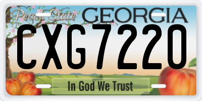 GA license plate CXG7220