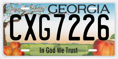 GA license plate CXG7226