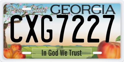 GA license plate CXG7227