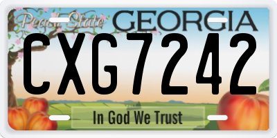 GA license plate CXG7242