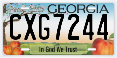 GA license plate CXG7244