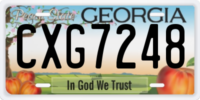 GA license plate CXG7248