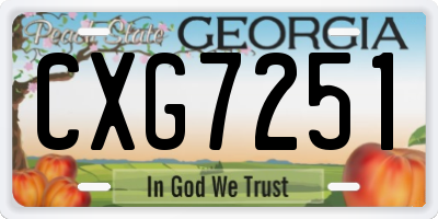 GA license plate CXG7251