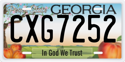 GA license plate CXG7252