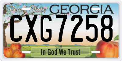 GA license plate CXG7258
