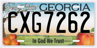 GA license plate CXG7262