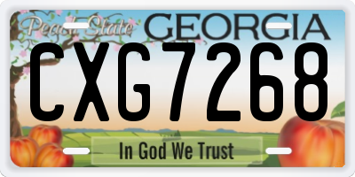 GA license plate CXG7268
