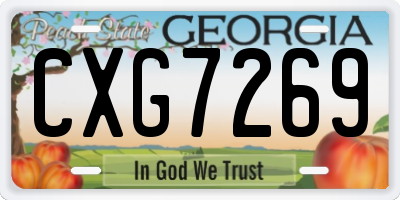 GA license plate CXG7269